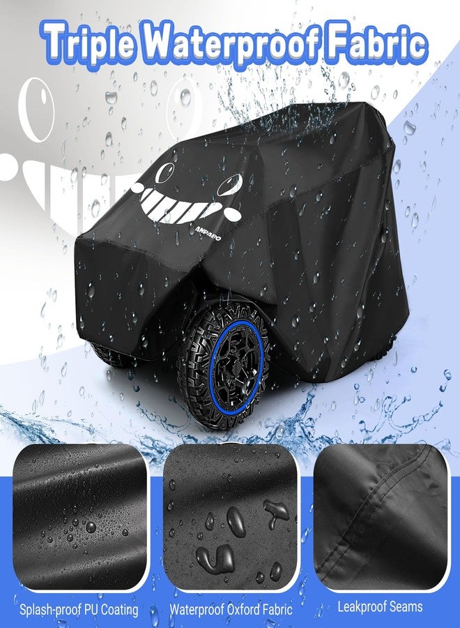 ANPABO Kids Ride On Toy Car Cover with Pattern, Universal Fit, All Weather Waterproof Snowproof Windproof UV Protection, 2X Heavier Oxford, Cover for Power Wheels Jeep Truck, Black - Image 2